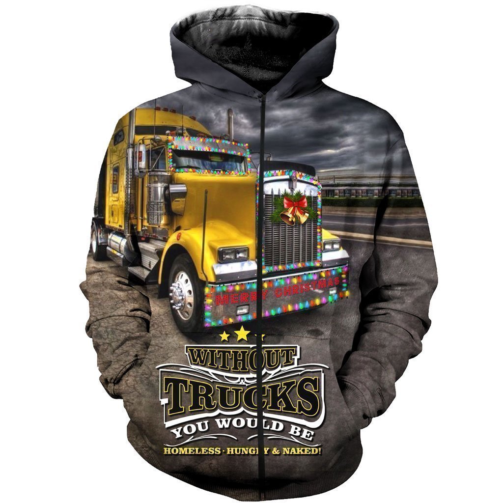 Awesome Hoodie Christmas Truck for Men and Women HBC345