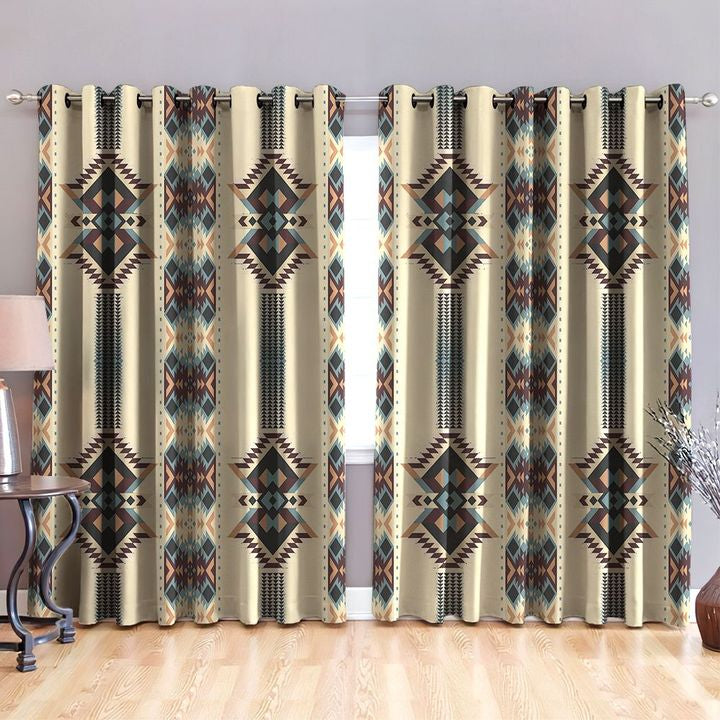 Awesome hoodied Native American Aztec Navajo Pattern Printed 3D Grommet Window Curtains - HB00086