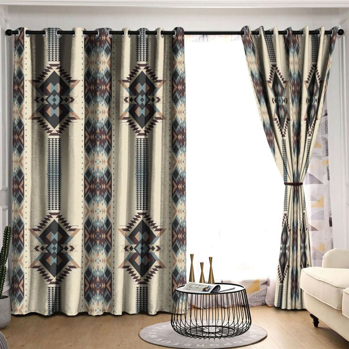 Awesome hoodied Native American Aztec Navajo Pattern Printed 3D Grommet Window Curtains - HB00086