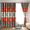 Awesome hoodied Native American Aztec Pattern Printed 3D Grommet Window Curtains - HB00090
