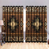Awesome hoodied Native American Brown Pattern Printed 3D Grommet Window Curtains - HB00092