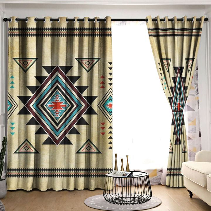 Awesome hoodied Native American Geometric Southwest Printed 3D Grommet Window Curtains - HB00088