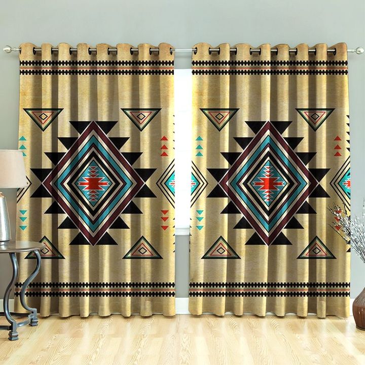 Awesome hoodied Native American Geometric Southwest Printed 3D Grommet Window Curtains - HB00088