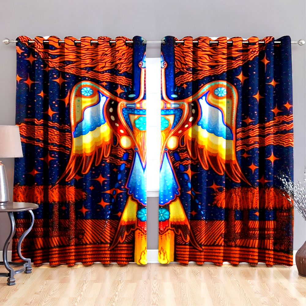 Awesome hoodied Native American All Printed 3D Grommet Window Curtains- NQC0016