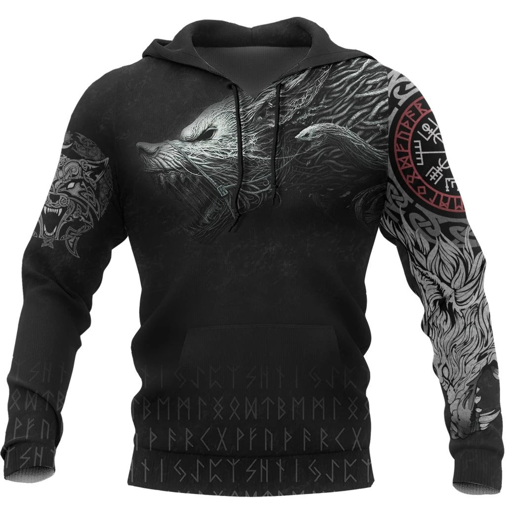 Awesome hoodie 3D Print Viking Fenrir All Over -Men and Women Zip Hoodies- ND015