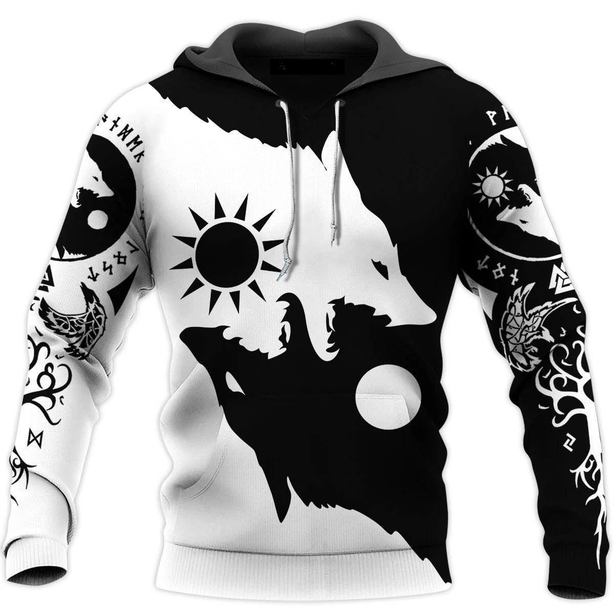 Awesome hoodie 3D ALL Print Skoll and Hati -Men and Women Zip Hoodies- ND016