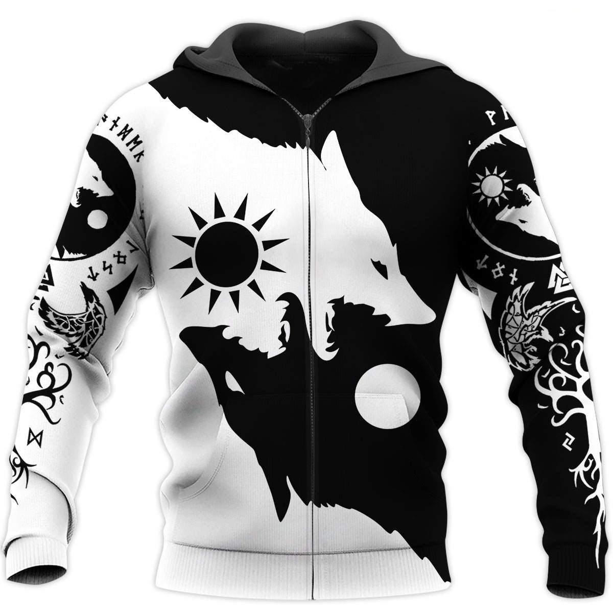 Awesome hoodie 3D ALL Print Skoll and Hati -Men and Women Zip Hoodies- ND016