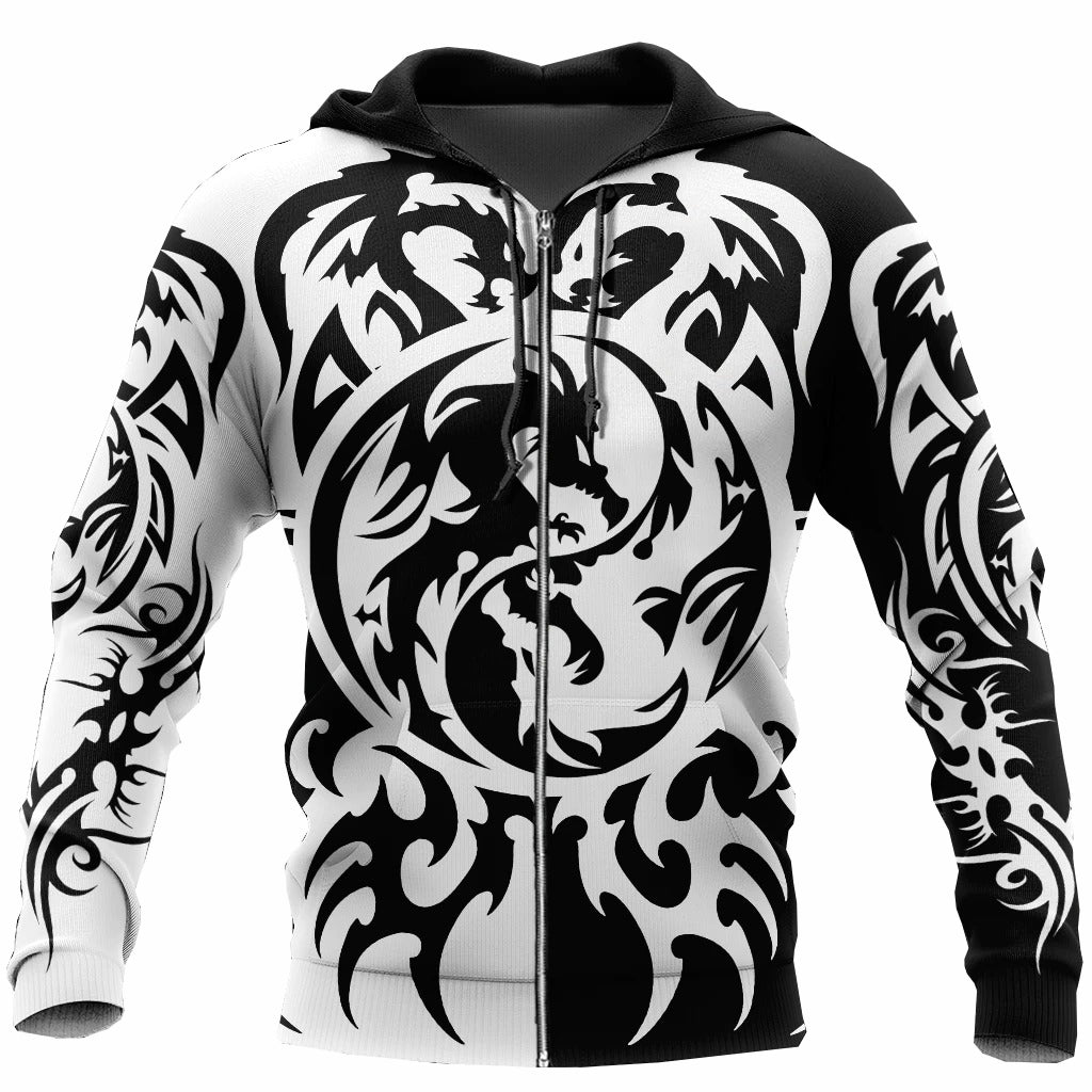 Awesome hoodie 3D ALL Print Dragon Tattoo Art -Men and Women Zip Hoodies- ND017