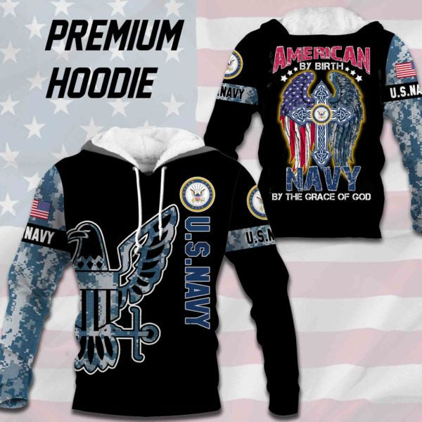 Awesome hoodie 3D ALL Print Flag – US Navy -Men and Women Zip Hoodies- ND023