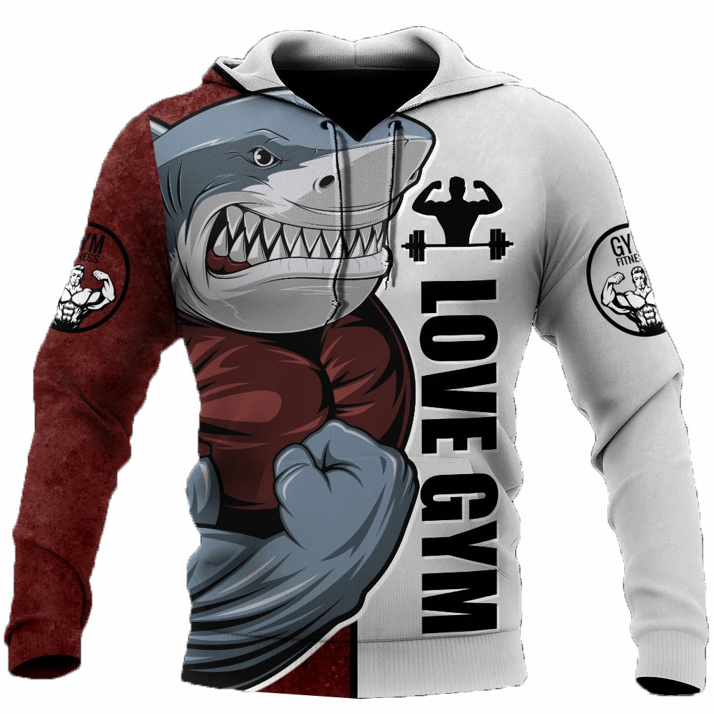 Awesome hoodie 3D ALL Print Gym shark -Men and Women Zip Hoodies- ND024