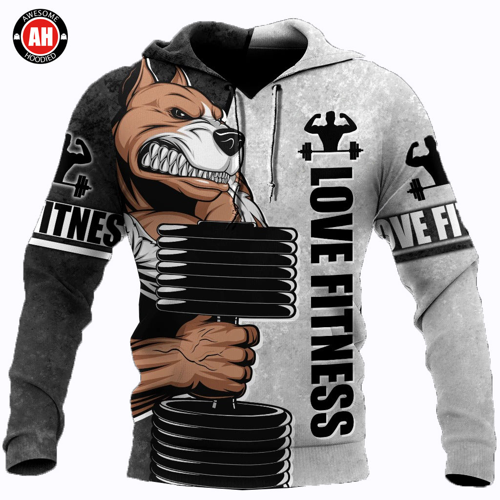 Awesome hoodie 3D ALL Print Love Fitness -Men and Women Zip Hoodies- ND027