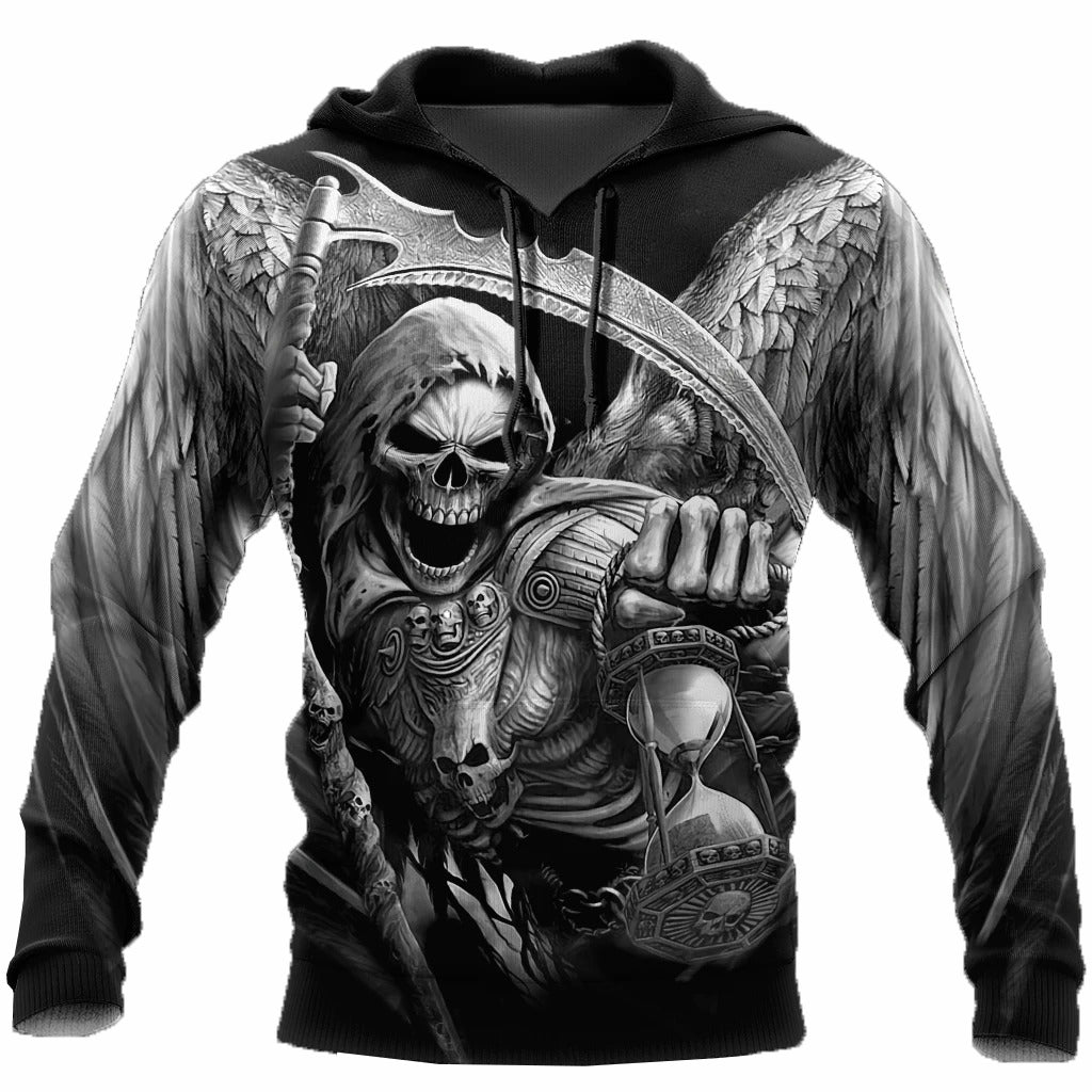 Awesome hoodie 3D ALL Print The Grim Reaper Skull -Men and Women Zip Hoodies- ND028