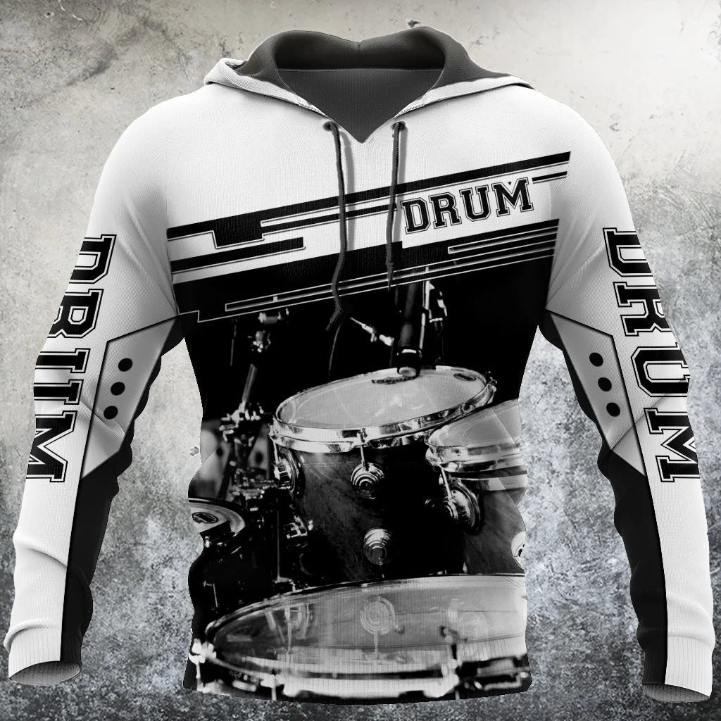 Awesome hoodie 3D ALL Print Drum music -Men and Women Zip Hoodies- ND030
