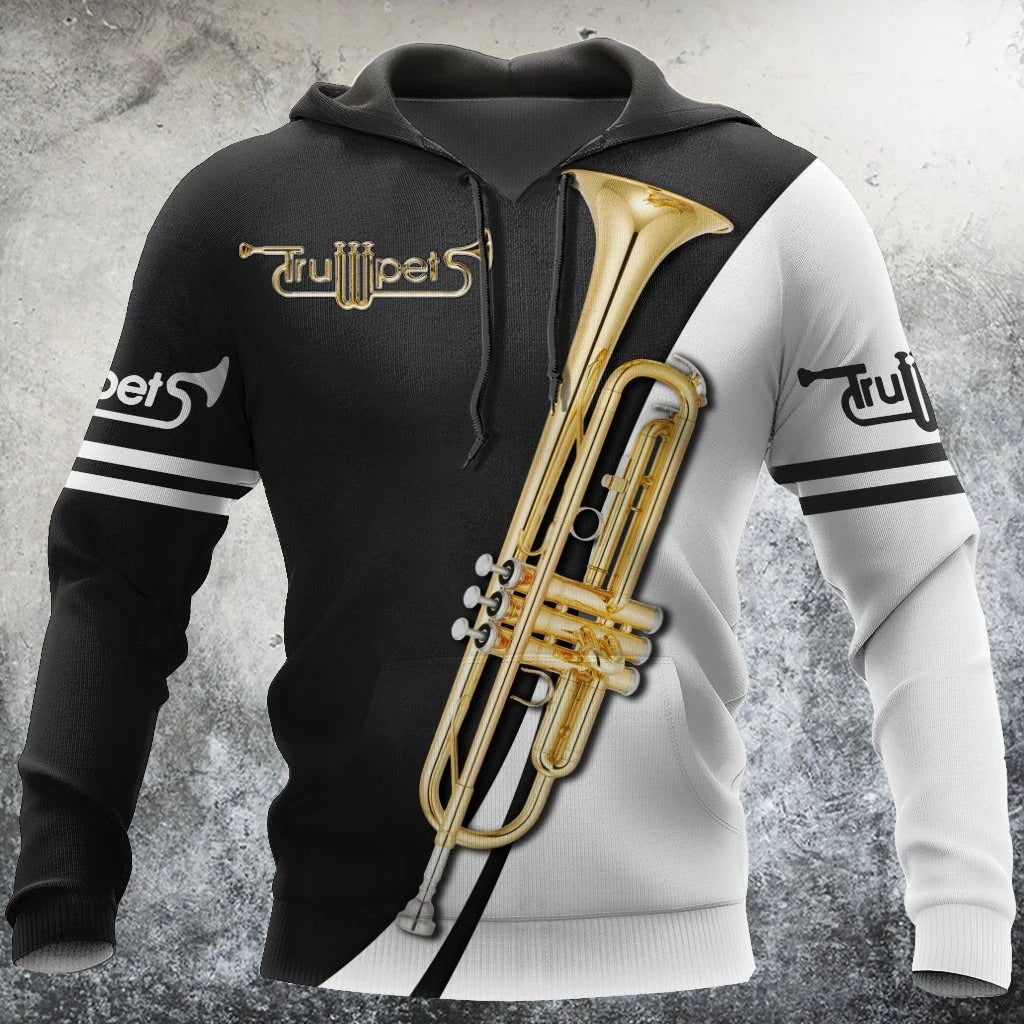 Awesome hoodie 3D ALL Print Trumpet Music -Men and Women Zip Hoodies- ND031