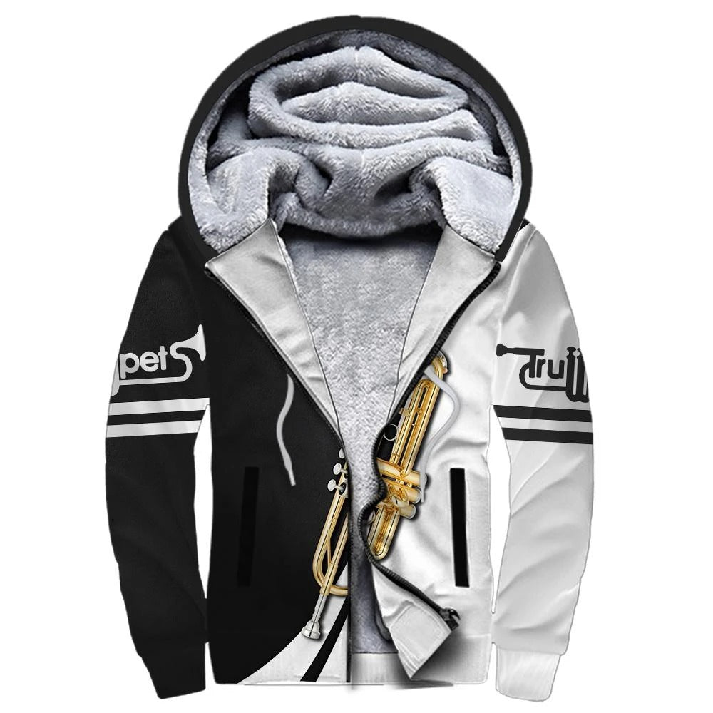 Awesome hoodie 3D ALL Print Trumpet Music -Men and Women Zip Hoodies- ND031