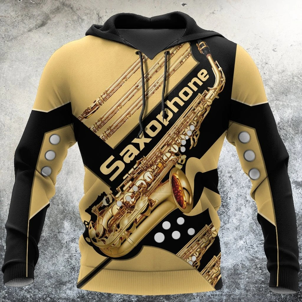 Awesome hoodie 3D ALL Print Saxophone keyboard -Men and Women Zip Hoodies- ND035