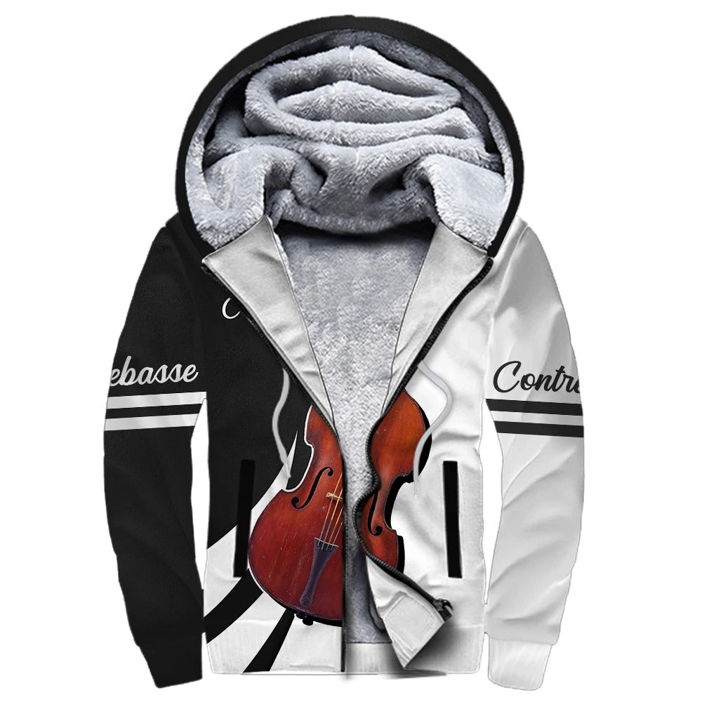 Awesome hoodie 3D ALL Print Contrebasse Keyboard -Men and Women Zip Hoodies- ND036