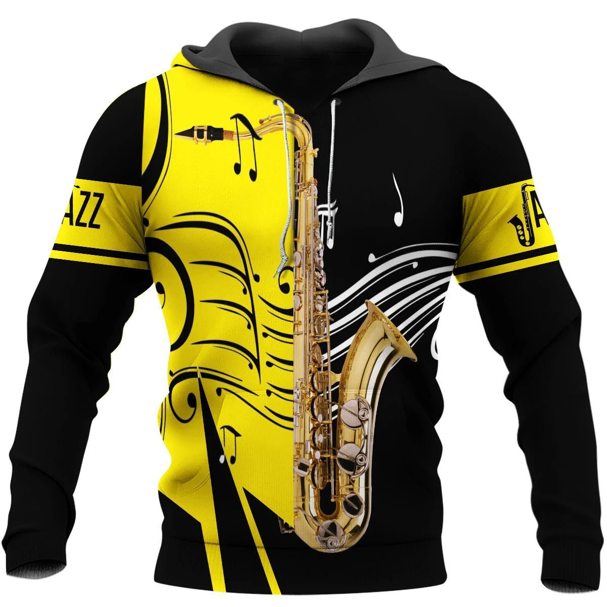 Awesome hoodie 3D ALL Print Saxophon 4 -Men and Women Zip Hoodies- ND039
