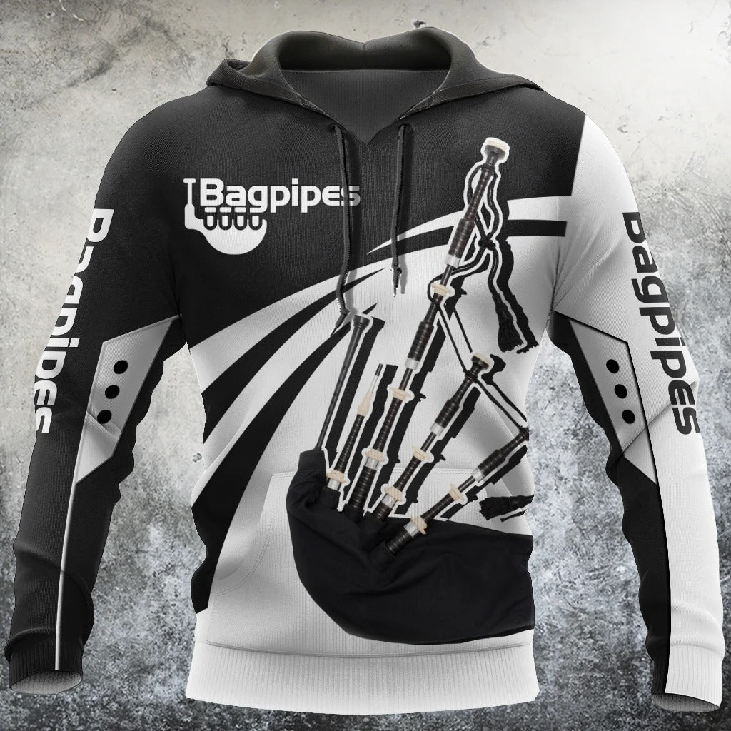 Awesome hoodie 3D ALL Print Bagpipes -Men and Women Zip Hoodies- ND041