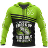 Awesome hoodie 3D ALL Print Fishing Green Bass -Men and Women Zip Hoodies- ND046