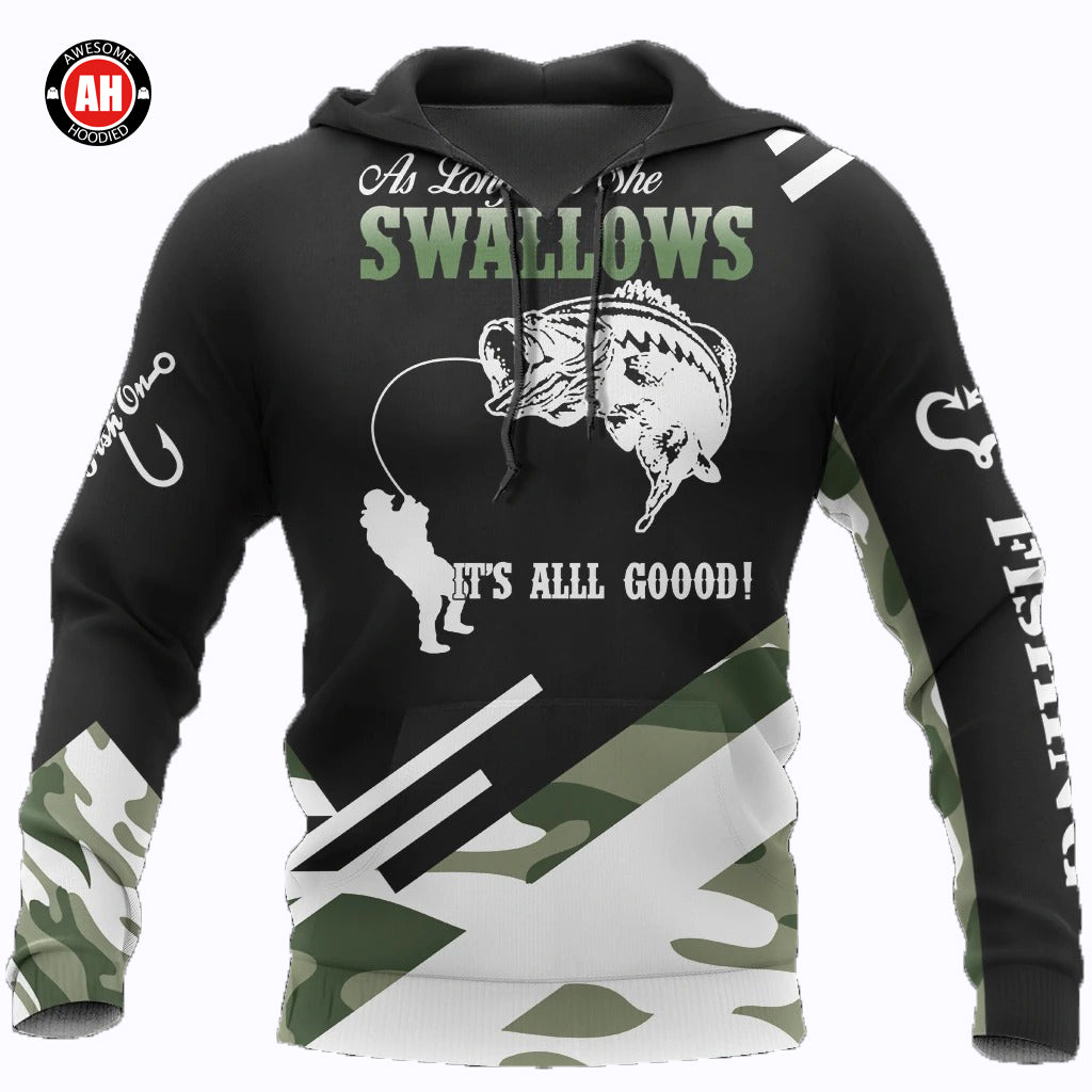 Awesome hoodie 3D ALL Print Fishing Bass Camo -Men and Women Zip Hoodies- ND047