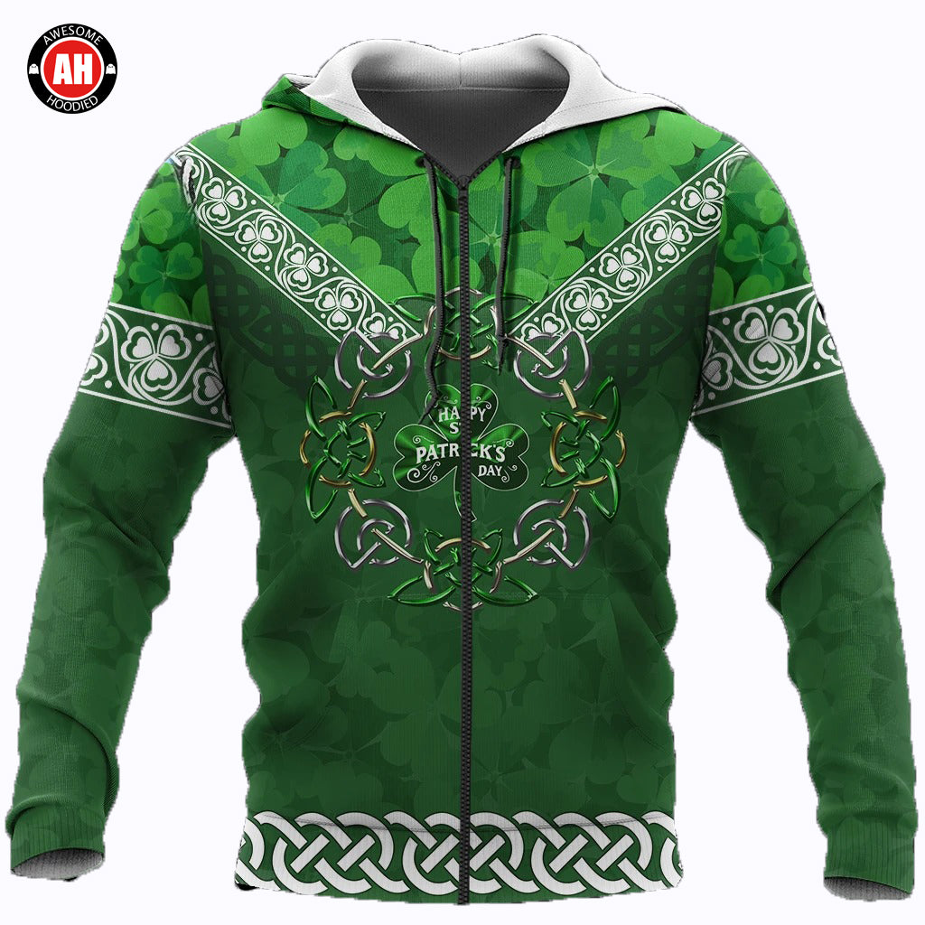 Awesome hoodie 3D ALL Print Irish Shamrock  -Men and Women Zip Hoodies- ND050