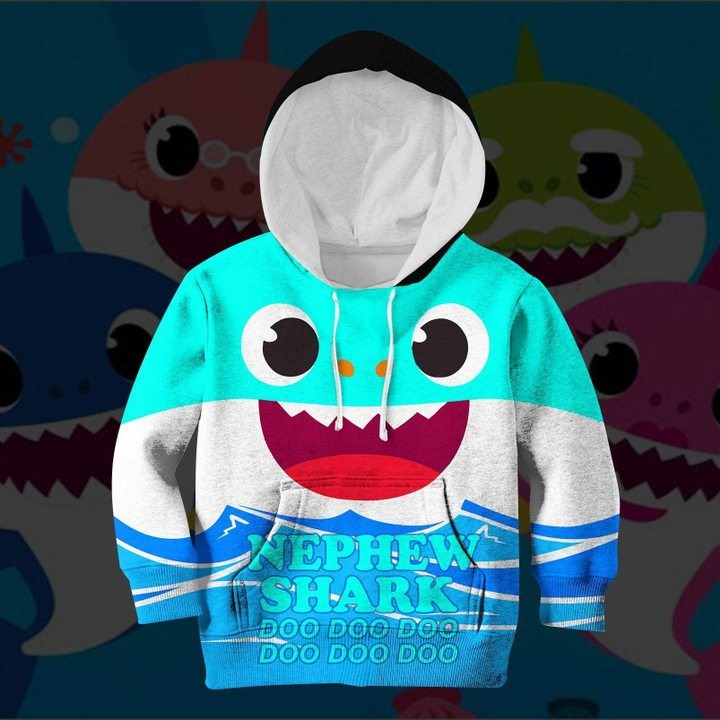 Awesome hoodie 3D ALL Print Newphew Shark -Men and Women Zip Hoodies- ND063