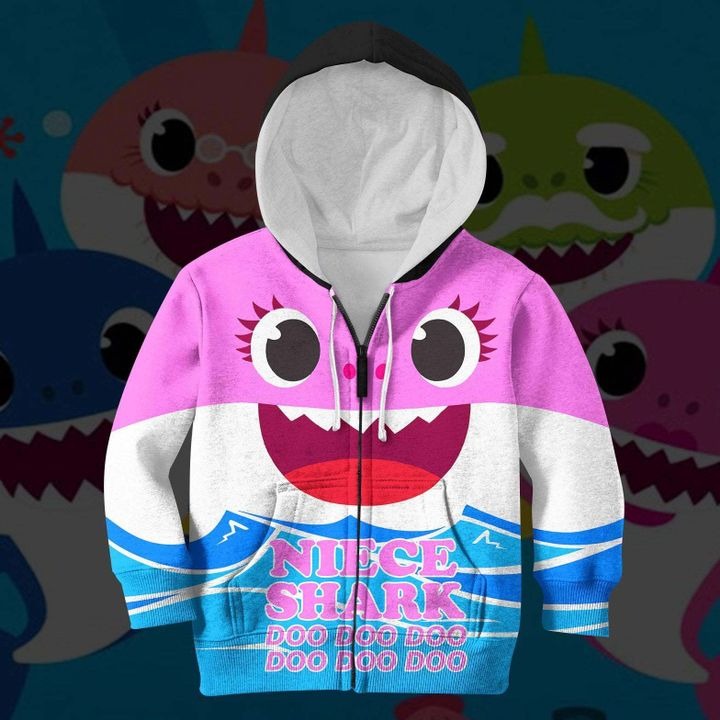 Awesome hoodie 3D ALL Print Niece Shark -Men and Women Zip Hoodies- ND065