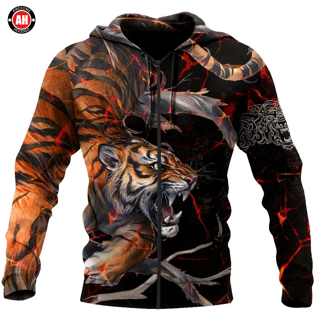 Awesome hoodie 3D ALL Print Tiger 1-Men and Women Zip & Hoodies- ND068