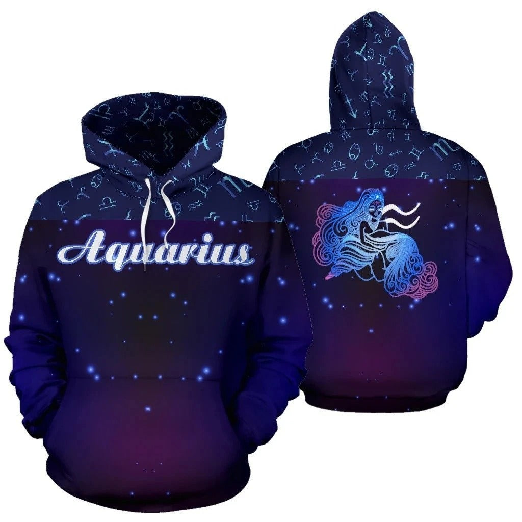 Awesome hoodie 3D ALL Print Aquarius Zodiac -Men and Women Hoodies- ND074