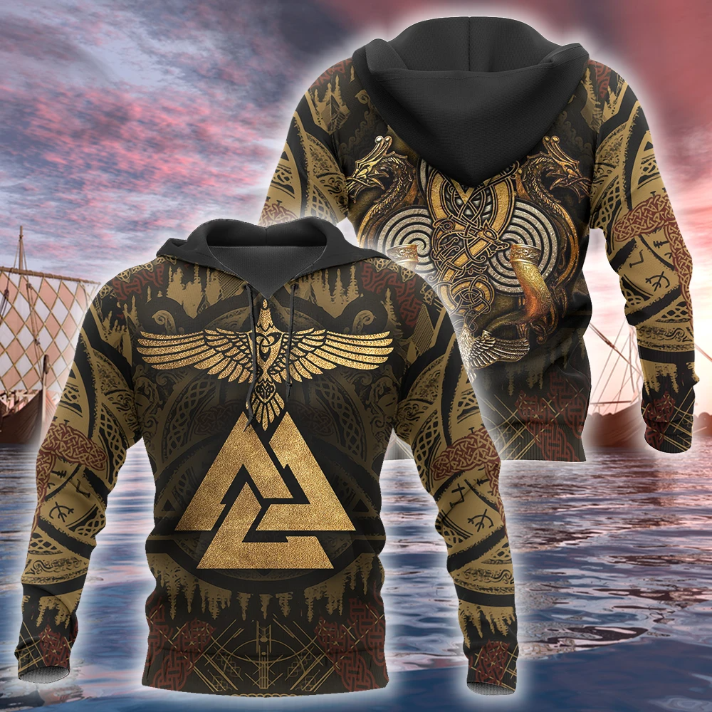 Awesome Hoodie 3D All Over Print Viking Huginn Tattoos -Men and Women Hoodie, T-Shirt, Zip Hoodies ND167