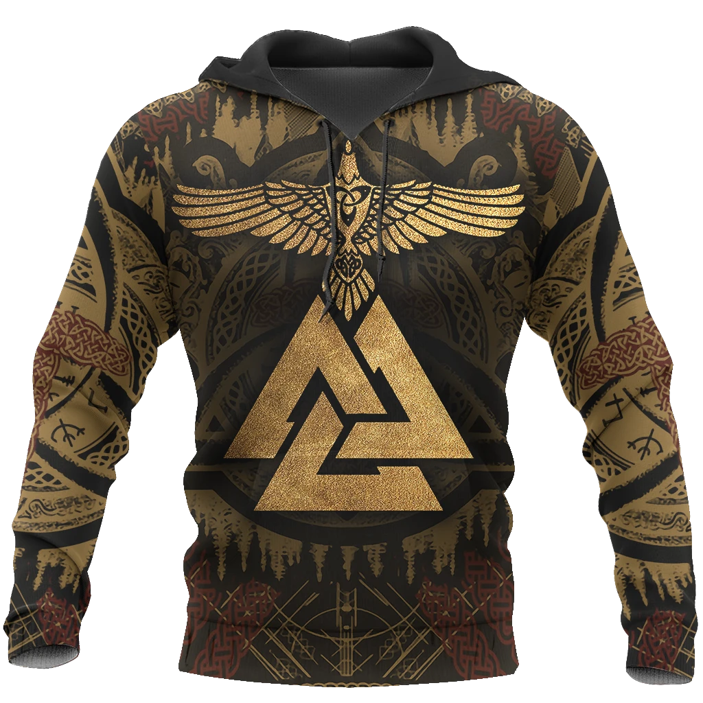 Awesome Hoodie 3D All Over Print Viking Huginn Tattoos -Men and Women Hoodie, T-Shirt, Zip Hoodies ND167