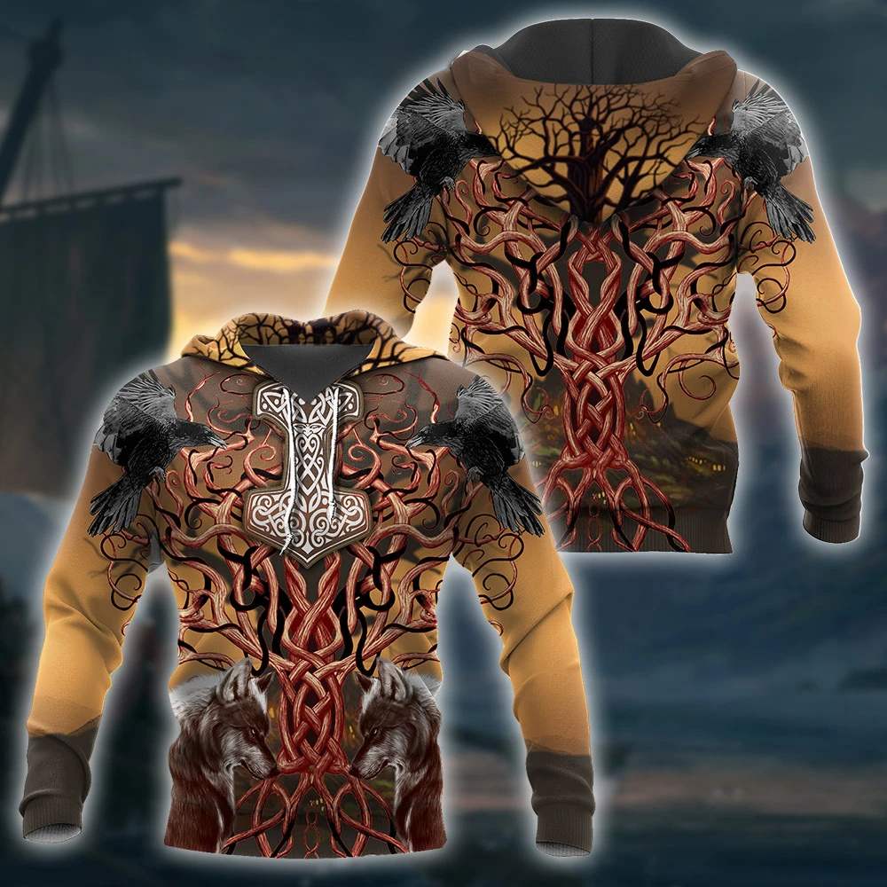 Awesome Hoodie 3D All Over Print Viking Tattoo 3D for Men and Women Hoodie, T-Shirt, Zip Hoodies, Sweatshirt ND169