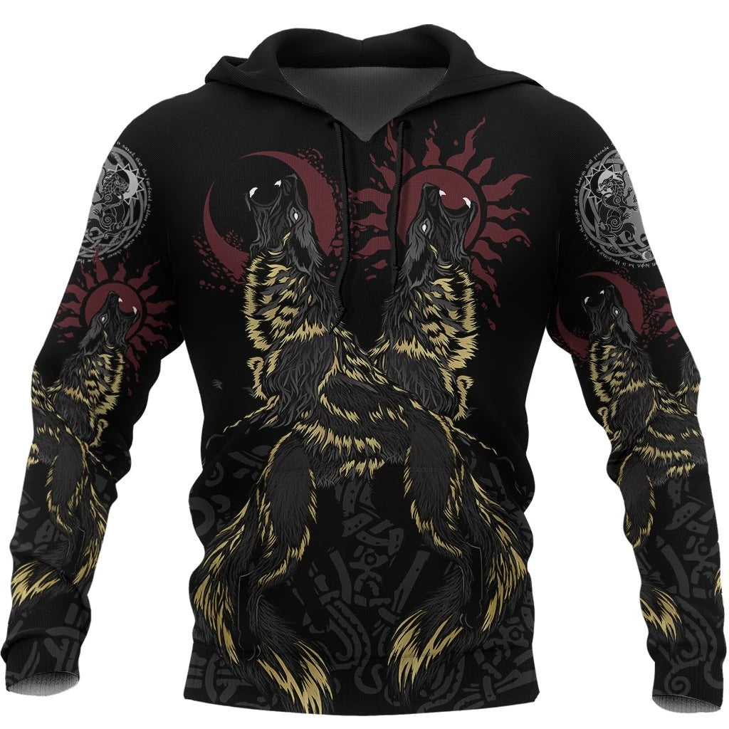 Awesome Hoodie 3D All Over Print The Wolves Skoll and Hati VIKING LIMITED VERSION for Men and Women Hoodie, T-Shirt, Zip Hoodies, Sweatshirt ND175