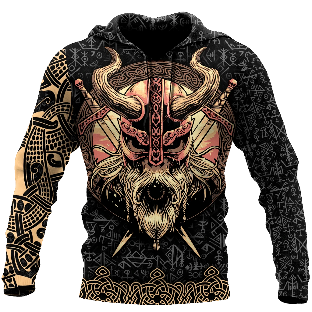 Awesome Hoodie 3D All Over Print Love Skull Viking for Men and Women Hoodie, T-Shirt, Zip Hoodies, Sweatshirt ND176