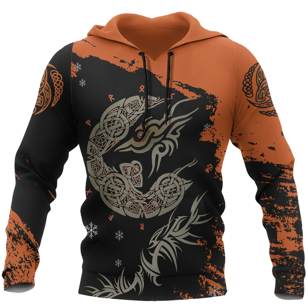 Awesome Hoodie 3D All Over Print Fenrir Wolf On Fire Tattoo -Men and Women Hoodie & Zip Hoodies ND182