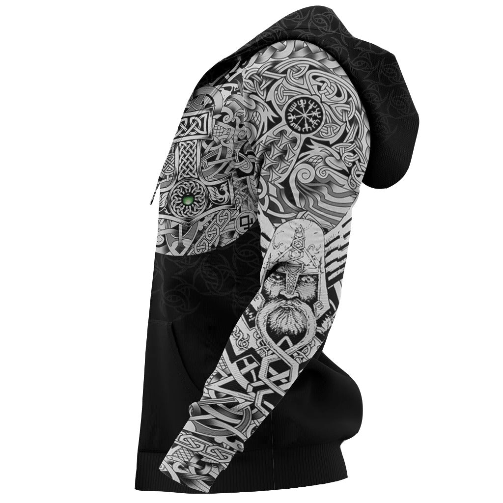 Awesome Hoodie 3D All Over Print Odin Norse Valhalla Best Tattoo -Men and Women Hoodie ND184