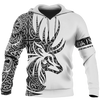 Awesome Hoodie 3D All Over Print Deer Viking Tattoos Vibes -Men and Women Hoodie ND187