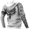 Awesome Hoodie 3D All Over Print Deer Viking Tattoos Vibes -Men and Women Hoodie ND187