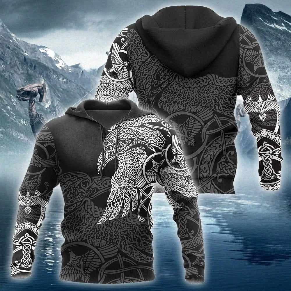 Awesome Hoodie 3D All Over Print VIKING MUNIN V1 for Men and Women Hoodie & Zip Hoodies ND193