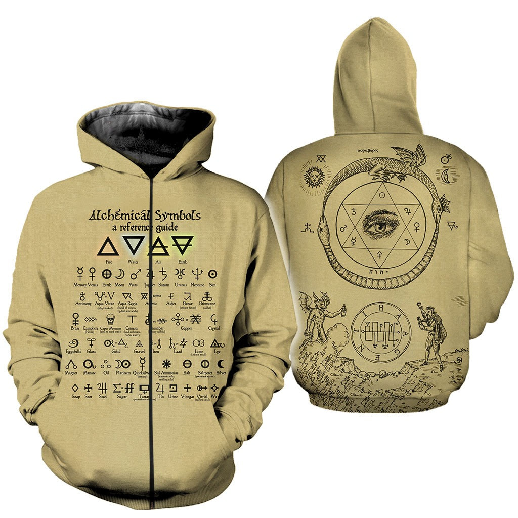 Awesome Hoodie 3D All Over Print Alchemical Symbols v1 for Men and Women Hoodie, T-Shirt, Zip Hoodies, Sweatshirt ND214