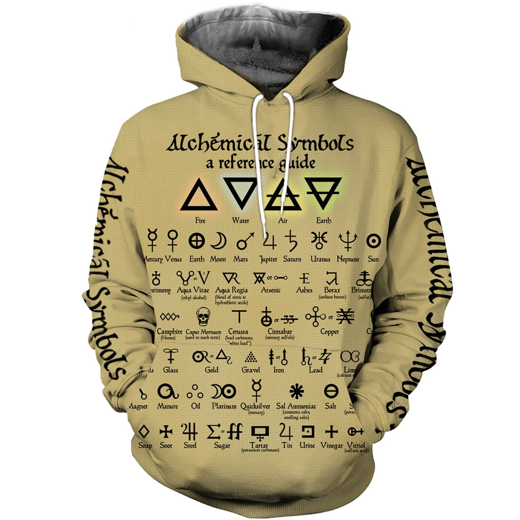 Awesome Hoodie 3D All Over Print Alchemical Symbols v2 for Men and Women Hoodie, T-Shirt, Zip Hoodies, Sweatshirt ND215