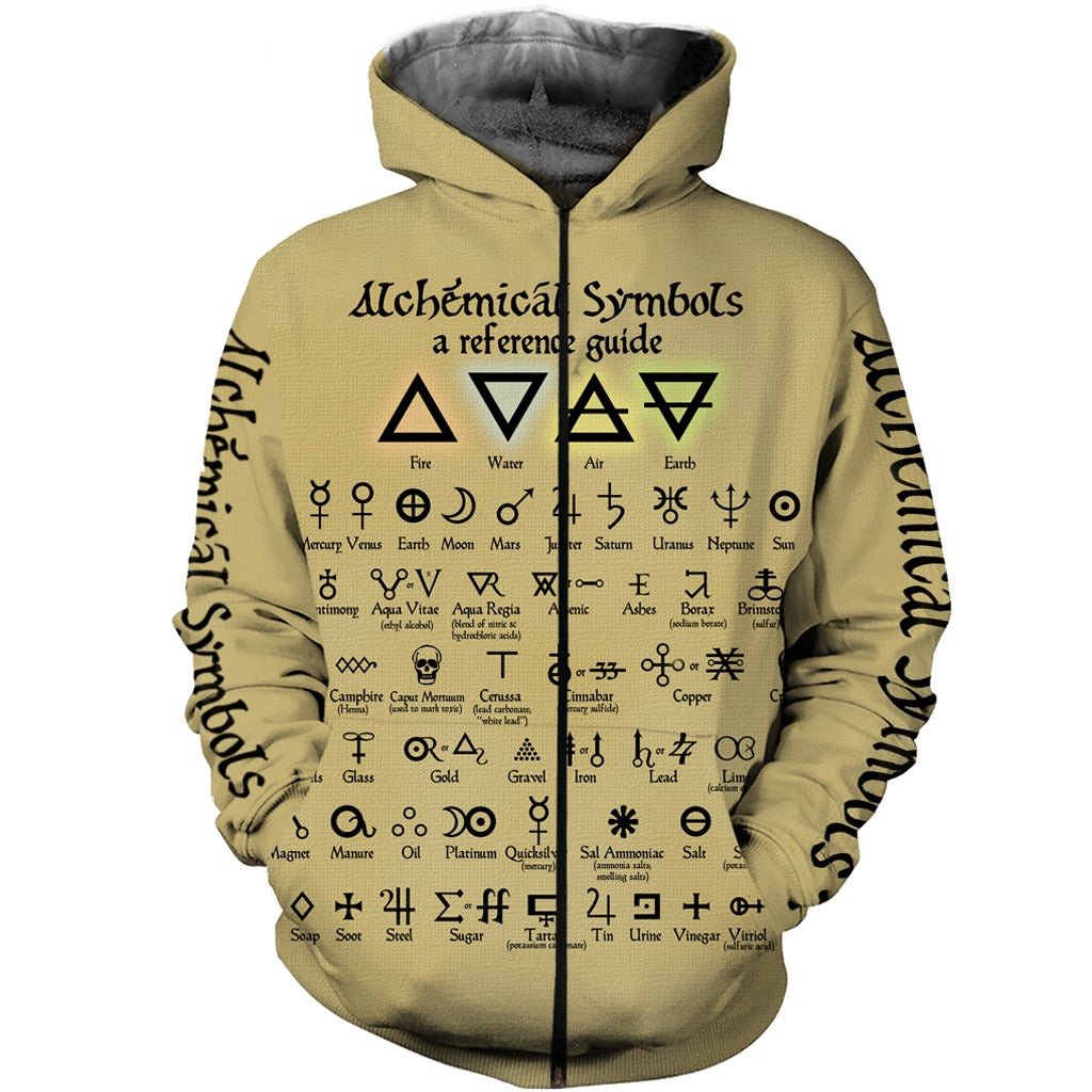 Awesome Hoodie 3D All Over Print Alchemical Symbols v2 for Men and Women Hoodie, T-Shirt, Zip Hoodies, Sweatshirt ND215
