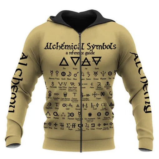 Awesome Hoodie 3D All Over Print Alchemical Symbols v3 for Men and Women Hoodie, T-Shirt, Zip Hoodies, Sweatshirt ND216