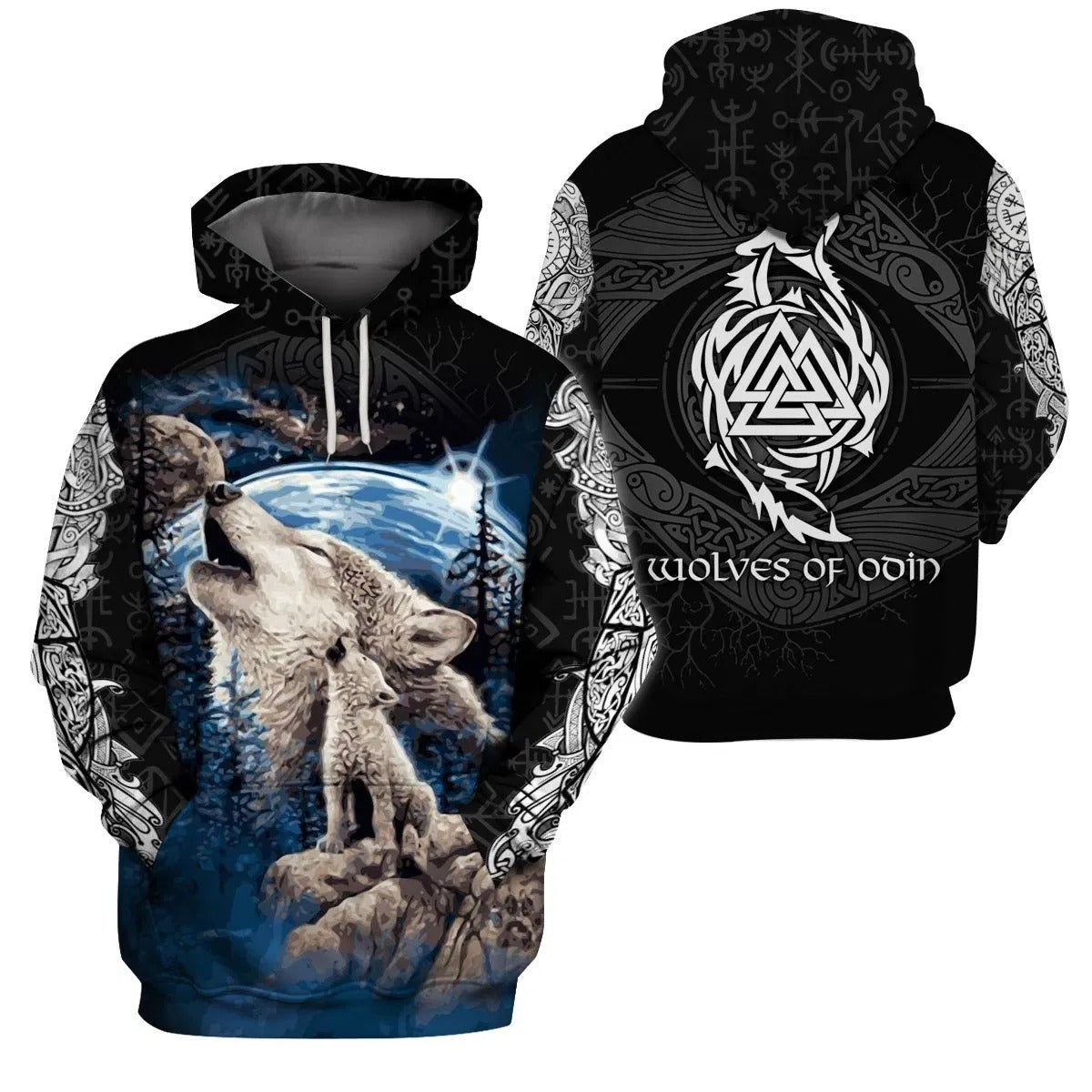 Awesome Hoodie 3D All Over Print Vikings Wolves of Odin for Men and Women Hoodie, T-Shirt, Zip Hoodies, Sweatshirt ND232
