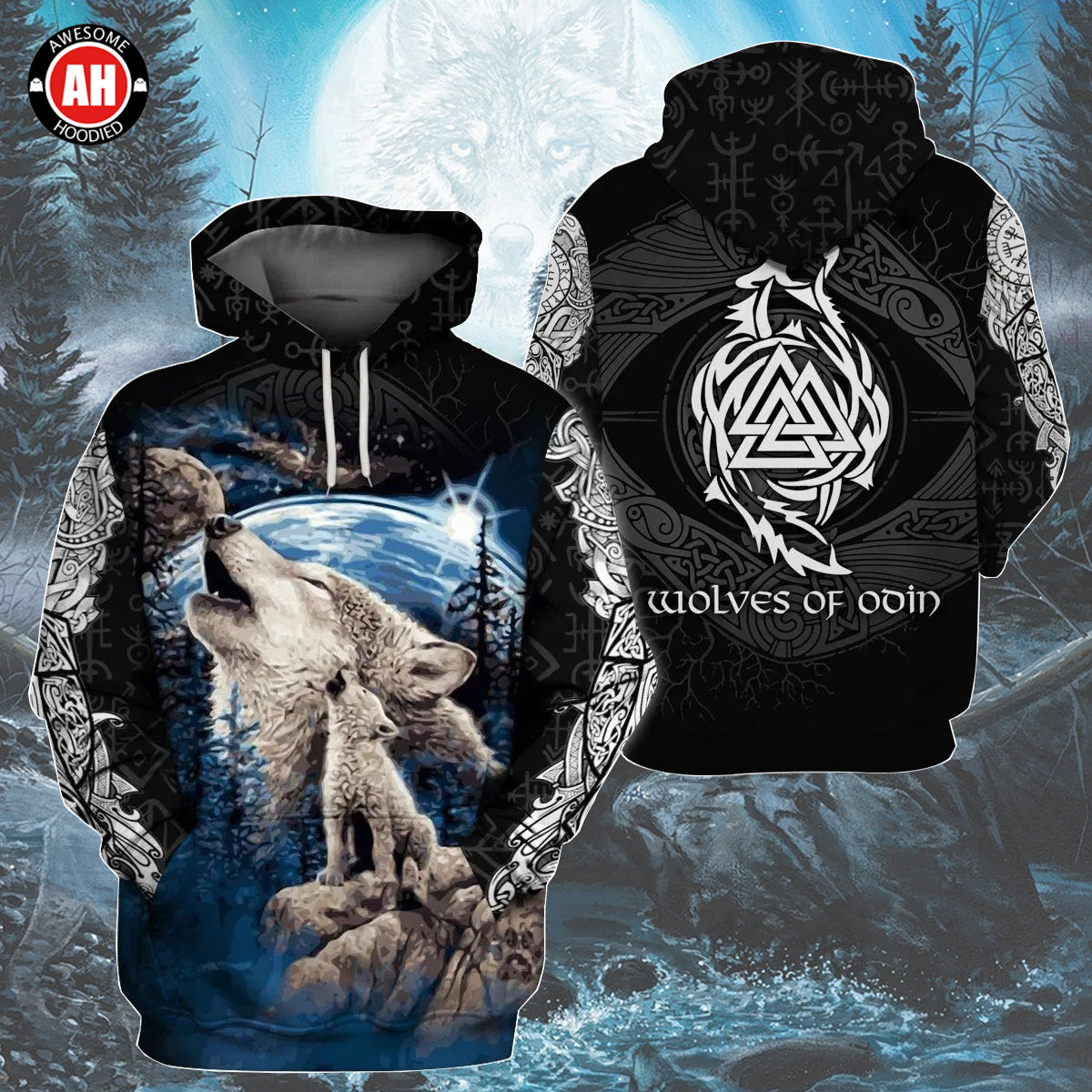 Awesome Hoodie 3D All Over Print Vikings Wolves of Odin for Men and Women Hoodie, T-Shirt, Zip Hoodies, Sweatshirt ND232