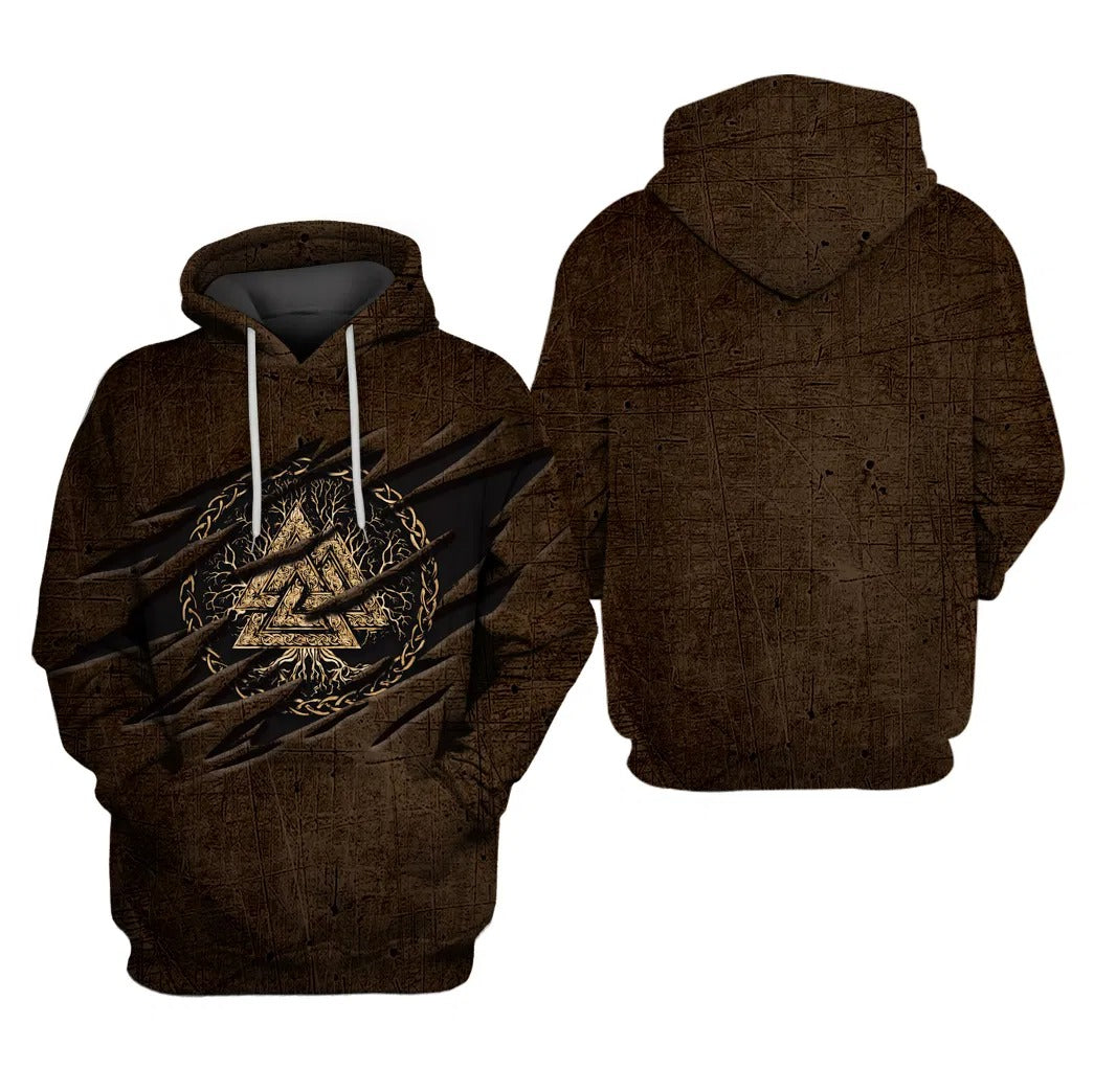 Awesome Hoodie 3D All Over Print Viking Valknut for Men and Women Hoodie, T-Shirt, Zip Hoodies, Sweatshirt ND236