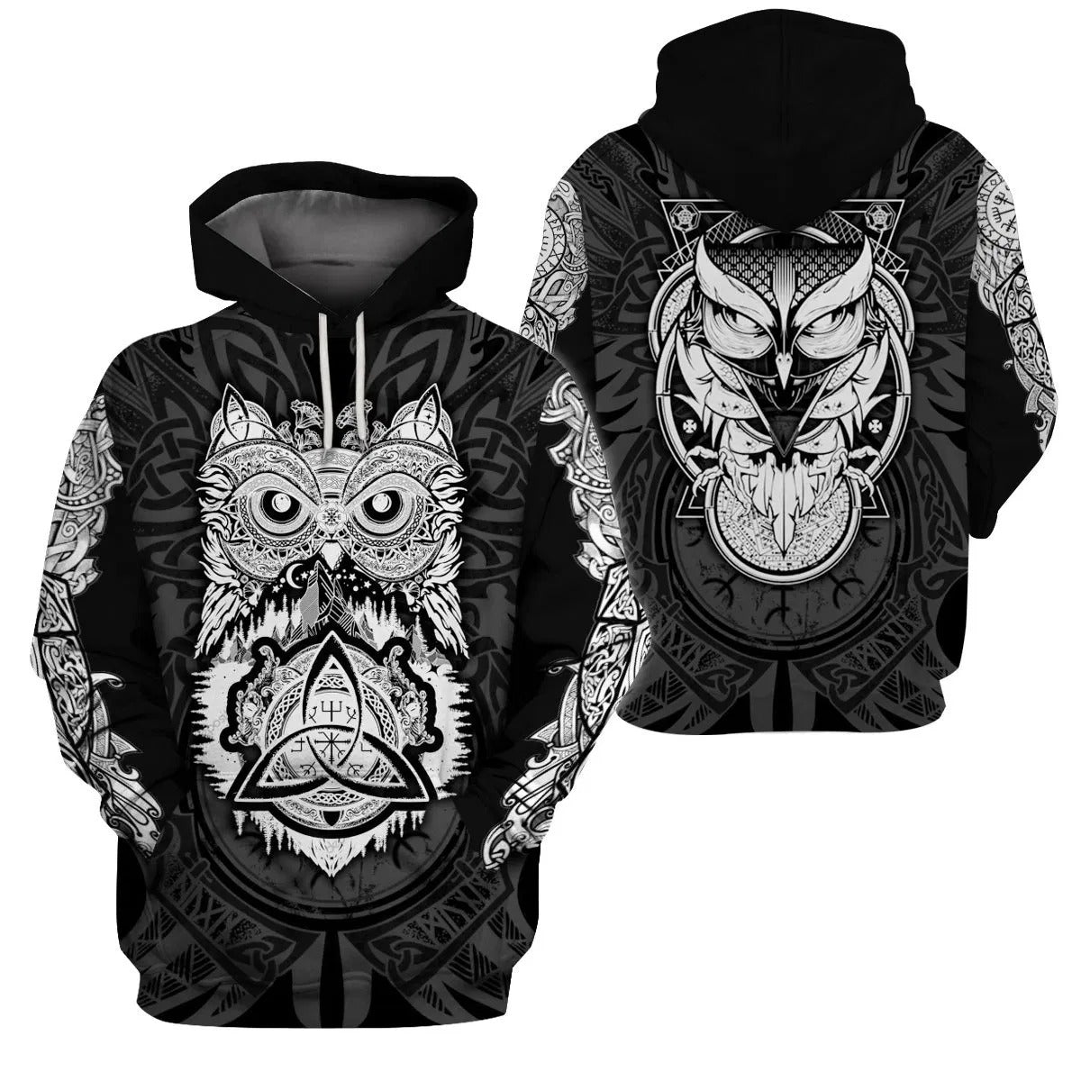 Awesome Hoodie 3D All Over Print Owl Viking for Men and Women Hoodie, T-Shirt, Zip Hoodies, Sweatshirt ND238