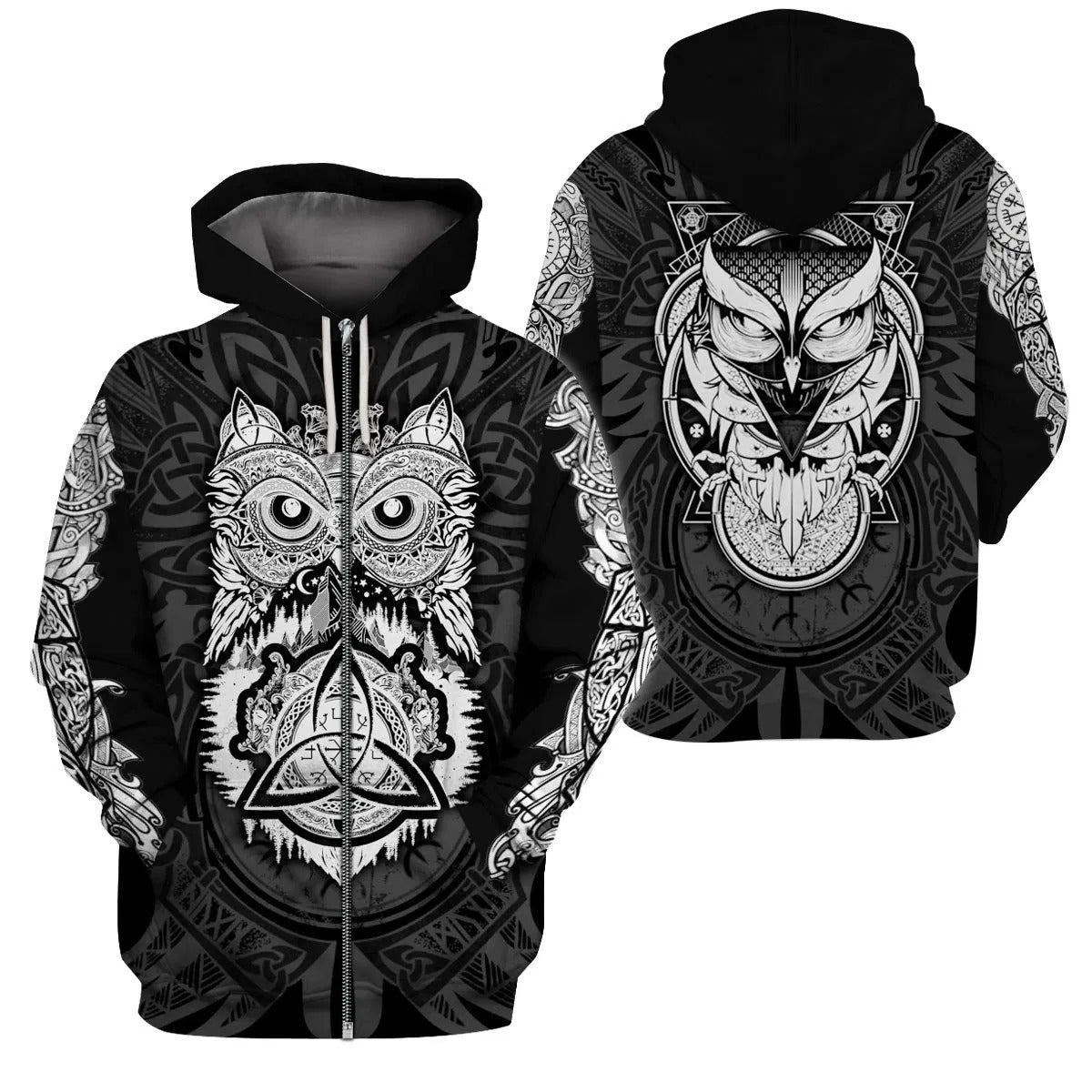 Awesome Hoodie 3D All Over Print Owl Viking for Men and Women Hoodie, T-Shirt, Zip Hoodies, Sweatshirt ND238