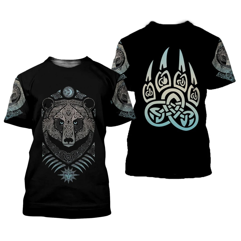 Awesome Hoodie 3D All Over Print Celtic Bear Tattoo for Men and Women Hoodie, T-Shirt, Zip Hoodies, Sweatshirt ND241